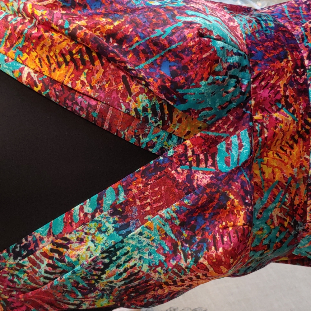 Bright patterned knee length dress